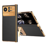 Custodia per telefono in pelle liscia con struttura elettrolitica, For Xiaomi Mix Fold 2