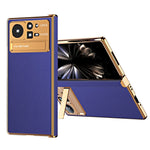 Custodia per telefono in pelle liscia con struttura elettrolitica, For Xiaomi Mix Fold 2