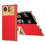 Custodia per telefono in pelle liscia con struttura elettrolitica, For Xiaomi Mix Fold 2