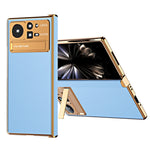 Custodia per telefono in pelle liscia con struttura elettrolitica, For Xiaomi Mix Fold 2