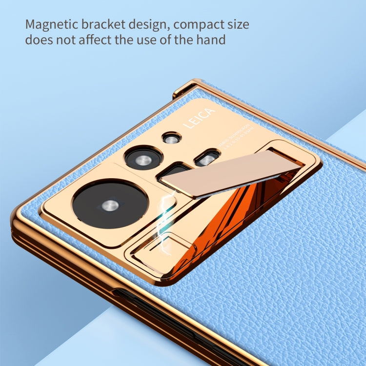 Custodia per telefono in pelle liscia con struttura elettrolitica, For Xiaomi Mix Fold 2