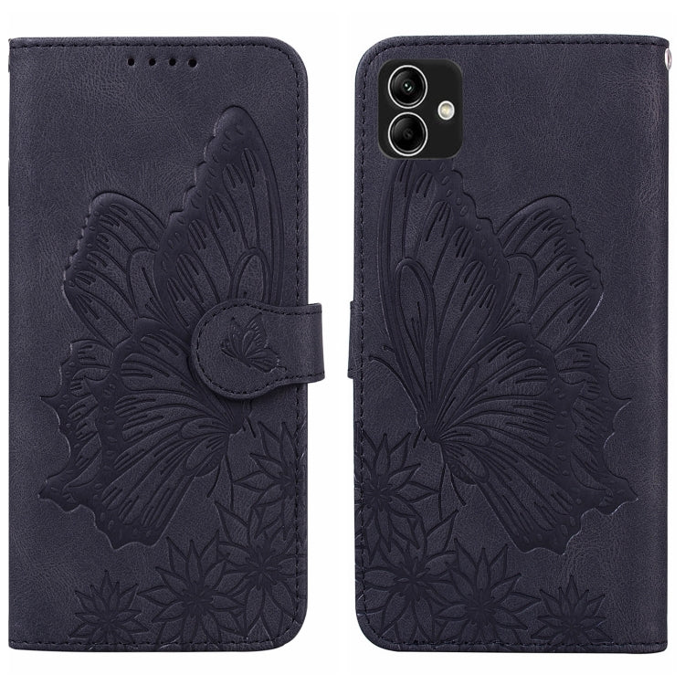 Custodia per telefono in pelle a vibrazione orizzontale con goffratura con farfalle retrò al tatto, For Samsung Galaxy A04, For Samsung Galaxy A14 5G, For Samsung Galaxy A23E, For Samsung Galaxy S23 5G