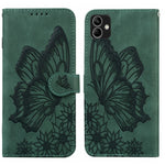 Custodia per telefono in pelle a vibrazione orizzontale con goffratura con farfalle retrò al tatto, For Samsung Galaxy A04, For Samsung Galaxy A14 5G, For Samsung Galaxy A23E, For Samsung Galaxy S23 5G