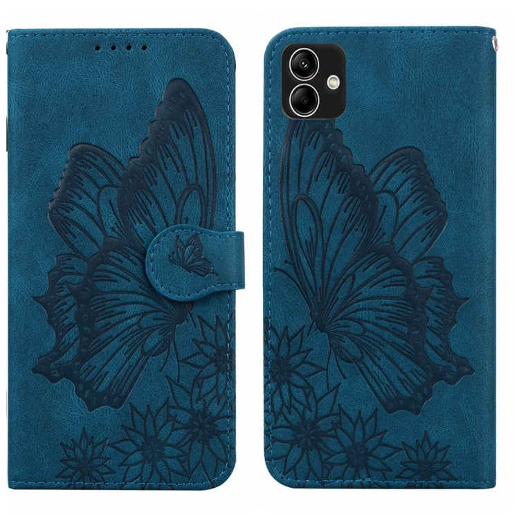 Custodia per telefono in pelle a vibrazione orizzontale con goffratura con farfalle retrò al tatto, For Samsung Galaxy A04, For Samsung Galaxy A14 5G, For Samsung Galaxy A23E, For Samsung Galaxy S23 5G