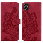 Custodia per telefono in pelle a vibrazione orizzontale con goffratura con farfalle retrò al tatto, For Samsung Galaxy A04, For Samsung Galaxy A14 5G, For Samsung Galaxy A23E, For Samsung Galaxy S23 5G