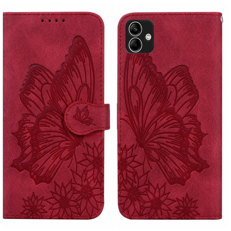 Custodia per telefono in pelle a vibrazione orizzontale con goffratura con farfalle retrò al tatto, For Samsung Galaxy A04, For Samsung Galaxy A14 5G, For Samsung Galaxy A23E, For Samsung Galaxy S23 5G