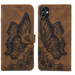 Custodia per telefono in pelle a vibrazione orizzontale con goffratura con farfalle retrò al tatto, For Samsung Galaxy A04, For Samsung Galaxy A14 5G, For Samsung Galaxy A23E, For Samsung Galaxy S23 5G