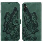 Custodia per telefono in pelle a vibrazione orizzontale con goffratura con farfalle retrò al tatto, For Samsung Galaxy A04, For Samsung Galaxy A14 5G, For Samsung Galaxy A23E, For Samsung Galaxy S23 5G