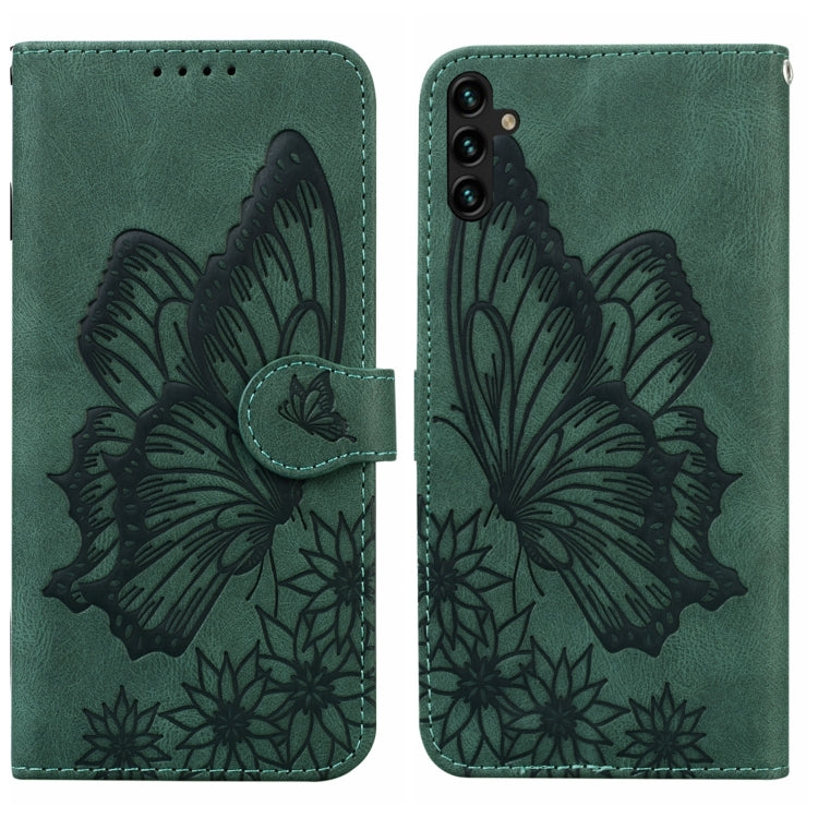 Custodia per telefono in pelle a vibrazione orizzontale con goffratura con farfalle retrò al tatto, For Samsung Galaxy A04, For Samsung Galaxy A14 5G, For Samsung Galaxy A23E, For Samsung Galaxy S23 5G