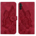 Custodia per telefono in pelle a vibrazione orizzontale con goffratura con farfalle retrò al tatto, For Samsung Galaxy A04, For Samsung Galaxy A14 5G, For Samsung Galaxy A23E, For Samsung Galaxy S23 5G