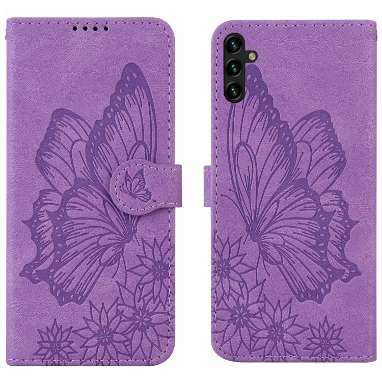 Custodia per telefono in pelle a vibrazione orizzontale con goffratura con farfalle retrò al tatto, For Samsung Galaxy A04, For Samsung Galaxy A14 5G, For Samsung Galaxy A23E, For Samsung Galaxy S23 5G