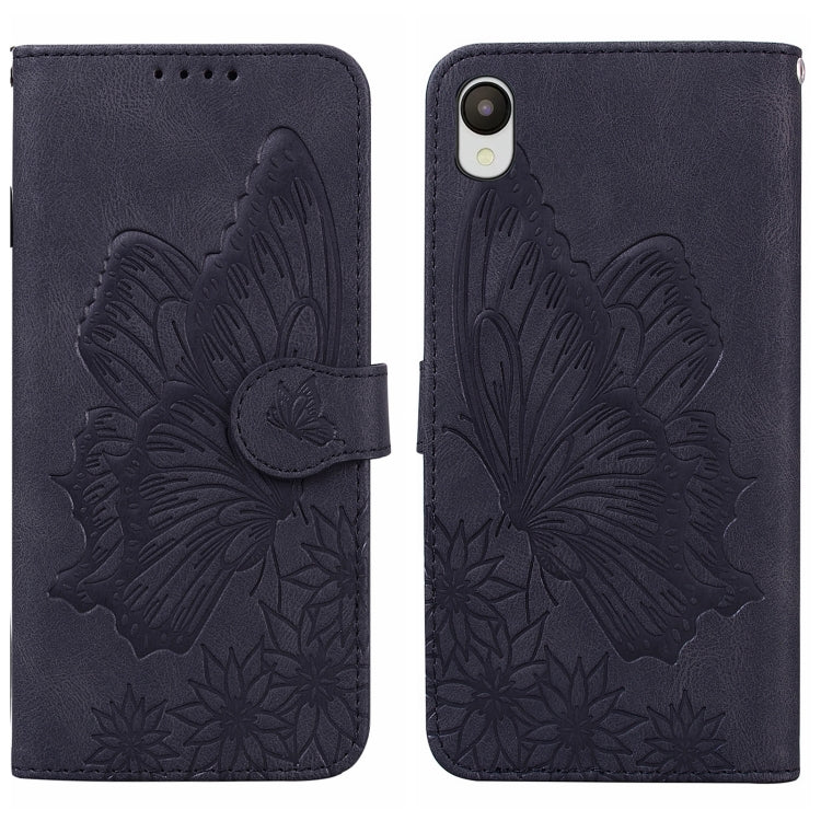 Custodia per telefono in pelle a vibrazione orizzontale con goffratura con farfalle retrò al tatto, For Samsung Galaxy A04, For Samsung Galaxy A14 5G, For Samsung Galaxy A23E, For Samsung Galaxy S23 5G