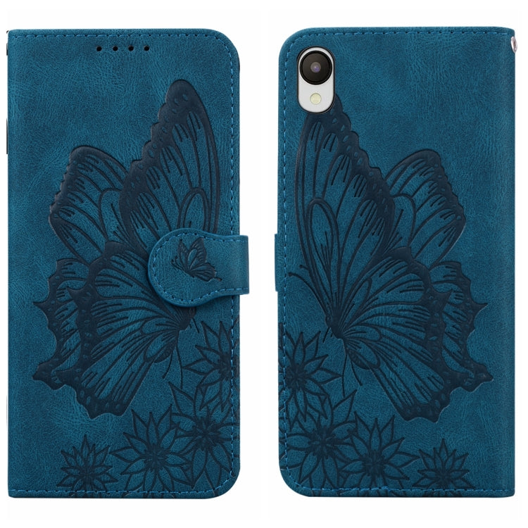 Custodia per telefono in pelle a vibrazione orizzontale con goffratura con farfalle retrò al tatto, For Samsung Galaxy A04, For Samsung Galaxy A14 5G, For Samsung Galaxy A23E, For Samsung Galaxy S23 5G