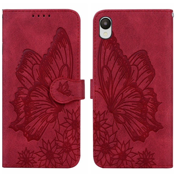 Custodia per telefono in pelle a vibrazione orizzontale con goffratura con farfalle retrò al tatto, For Samsung Galaxy A04, For Samsung Galaxy A14 5G, For Samsung Galaxy A23E, For Samsung Galaxy S23 5G