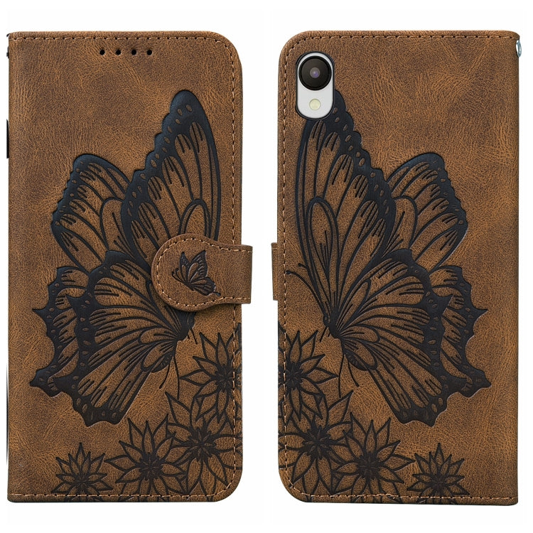 Custodia per telefono in pelle a vibrazione orizzontale con goffratura con farfalle retrò al tatto, For Samsung Galaxy A04, For Samsung Galaxy A14 5G, For Samsung Galaxy A23E, For Samsung Galaxy S23 5G