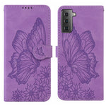 Custodia per telefono in pelle a vibrazione orizzontale con goffratura con farfalle retrò al tatto, For Samsung Galaxy S23+ 5G, For Samsung Galaxy S23 Ultra 5G, For OPPO A17, For OPPO A57 5G