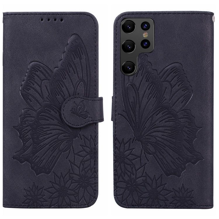 Custodia per telefono in pelle a vibrazione orizzontale con goffratura con farfalle retrò al tatto, For Samsung Galaxy S23+ 5G, For Samsung Galaxy S23 Ultra 5G, For OPPO A17, For OPPO A57 5G