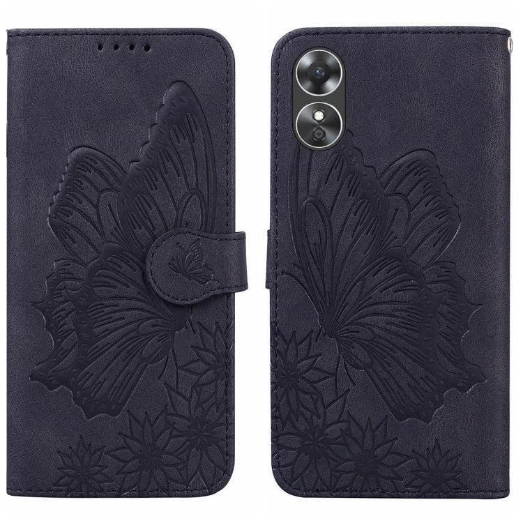 Custodia per telefono in pelle a vibrazione orizzontale con goffratura con farfalle retrò al tatto, For Samsung Galaxy S23+ 5G, For Samsung Galaxy S23 Ultra 5G, For OPPO A17, For OPPO A57 5G