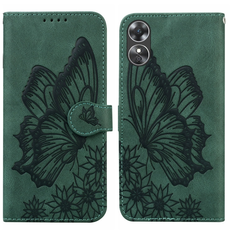 Custodia per telefono in pelle a vibrazione orizzontale con goffratura con farfalle retrò al tatto, For Samsung Galaxy S23+ 5G, For Samsung Galaxy S23 Ultra 5G, For OPPO A17, For OPPO A57 5G