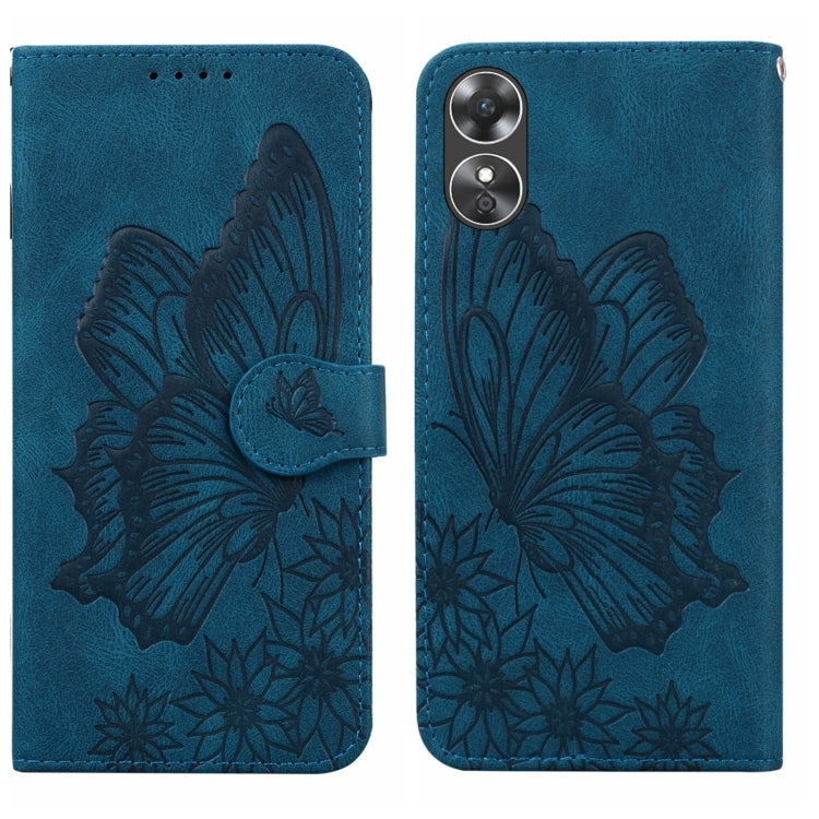 Custodia per telefono in pelle a vibrazione orizzontale con goffratura con farfalle retrò al tatto, For Samsung Galaxy S23+ 5G, For Samsung Galaxy S23 Ultra 5G, For OPPO A17, For OPPO A57 5G