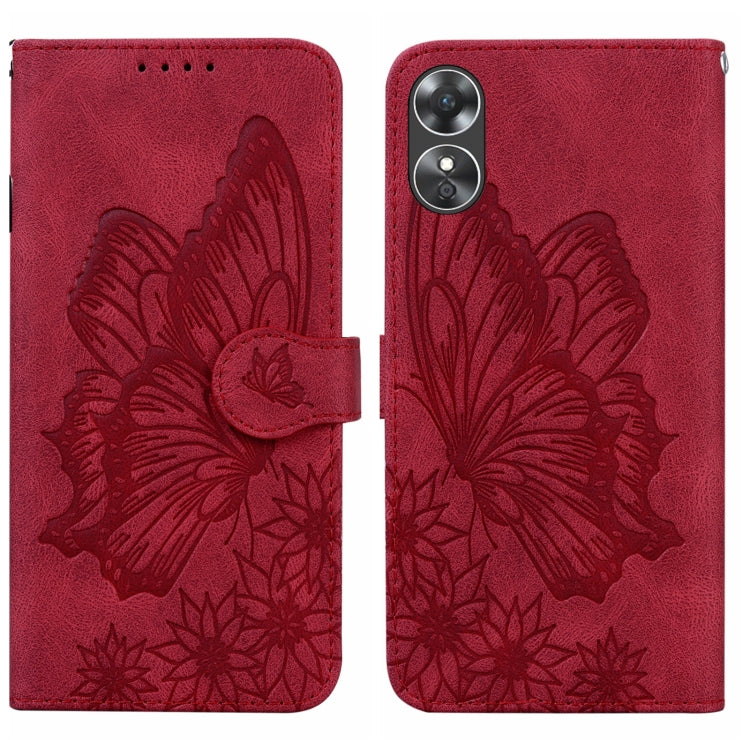 Custodia per telefono in pelle a vibrazione orizzontale con goffratura con farfalle retrò al tatto, For Samsung Galaxy S23+ 5G, For Samsung Galaxy S23 Ultra 5G, For OPPO A17, For OPPO A57 5G