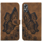 Custodia per telefono in pelle a vibrazione orizzontale con goffratura con farfalle retrò al tatto, For Samsung Galaxy S23+ 5G, For Samsung Galaxy S23 Ultra 5G, For OPPO A17, For OPPO A57 5G