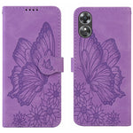 Custodia per telefono in pelle a vibrazione orizzontale con goffratura con farfalle retrò al tatto, For Samsung Galaxy S23+ 5G, For Samsung Galaxy S23 Ultra 5G, For OPPO A17, For OPPO A57 5G