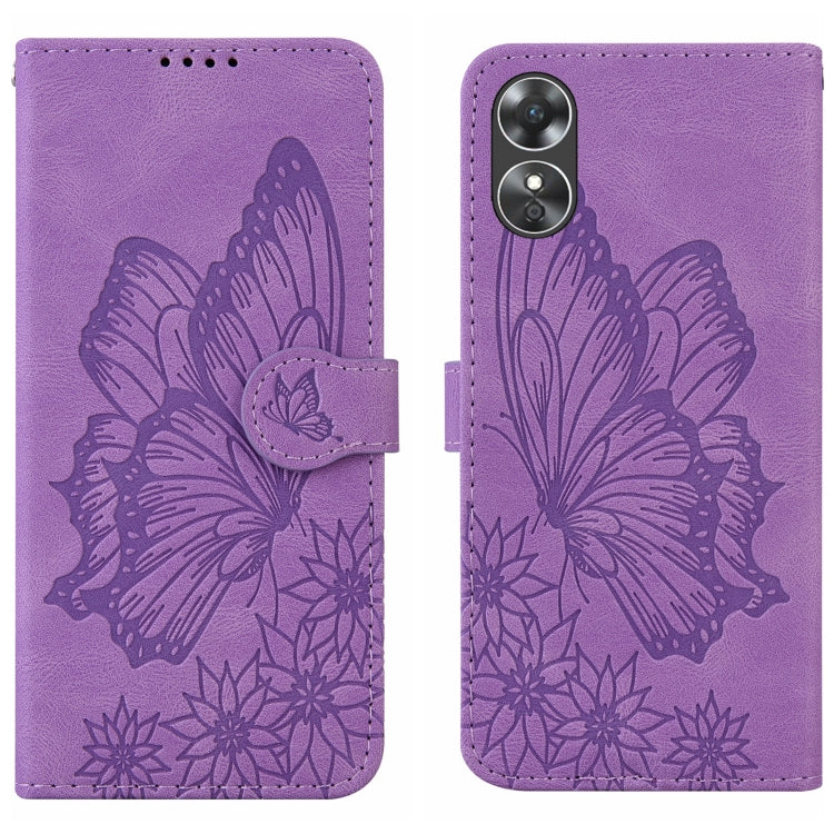 Custodia per telefono in pelle a vibrazione orizzontale con goffratura con farfalle retrò al tatto, For Samsung Galaxy S23+ 5G, For Samsung Galaxy S23 Ultra 5G, For OPPO A17, For OPPO A57 5G