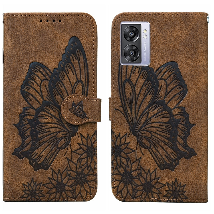 Custodia per telefono in pelle a vibrazione orizzontale con goffratura con farfalle retrò al tatto, For Samsung Galaxy S23+ 5G, For Samsung Galaxy S23 Ultra 5G, For OPPO A17, For OPPO A57 5G