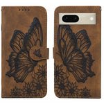 Custodia per telefono in pelle a vibrazione orizzontale con goffratura con farfalle retrò al tatto, For Google Pixel 7 5G, For Google Pixel 7 Pro 5G, For Xiaomi Redmi A1, For Xiaomi Poco M4 5G