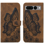 Custodia per telefono in pelle a vibrazione orizzontale con goffratura con farfalle retrò al tatto, For Google Pixel 7 5G, For Google Pixel 7 Pro 5G, For Xiaomi Redmi A1, For Xiaomi Poco M4 5G