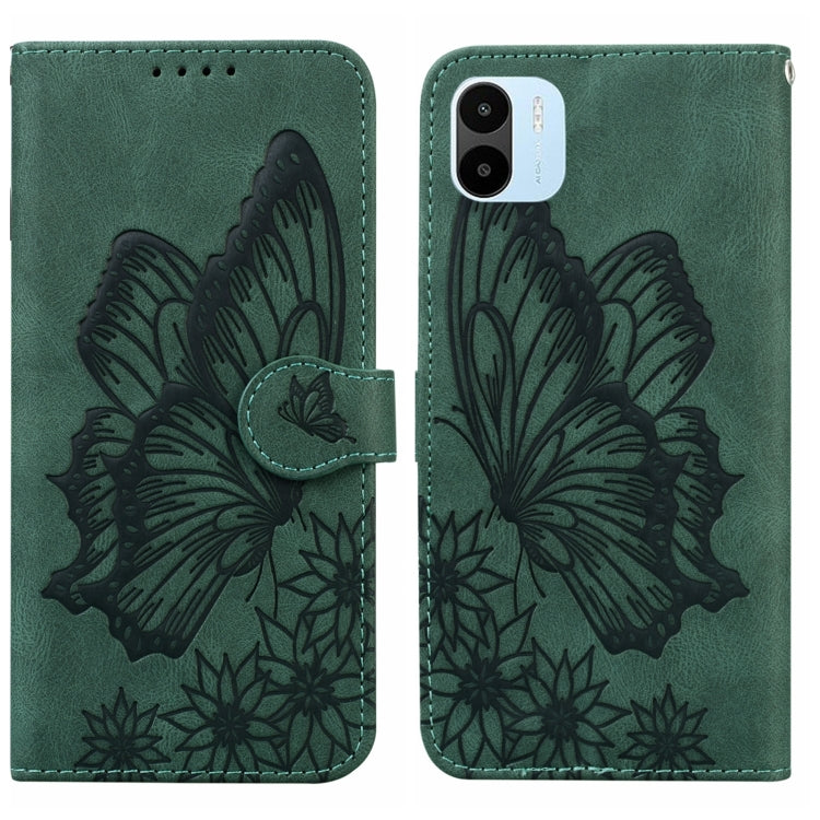 Custodia per telefono in pelle a vibrazione orizzontale con goffratura con farfalle retrò al tatto, For Google Pixel 7 5G, For Google Pixel 7 Pro 5G, For Xiaomi Redmi A1, For Xiaomi Poco M4 5G