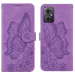 Custodia per telefono in pelle a vibrazione orizzontale con goffratura con farfalle retrò al tatto, For Google Pixel 7 5G, For Google Pixel 7 Pro 5G, For Xiaomi Redmi A1, For Xiaomi Poco M4 5G