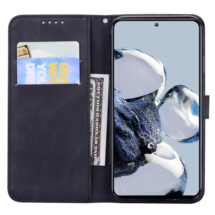 Custodia per telefono in pelle a vibrazione orizzontale con goffratura con farfalle retrò al tatto, For Xiaomi 12T / 12T Pro / Redmi K50 Ultra