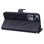 Custodia per telefono in pelle a vibrazione orizzontale con goffratura con farfalle retrò al tatto, For Xiaomi 12T / 12T Pro / Redmi K50 Ultra