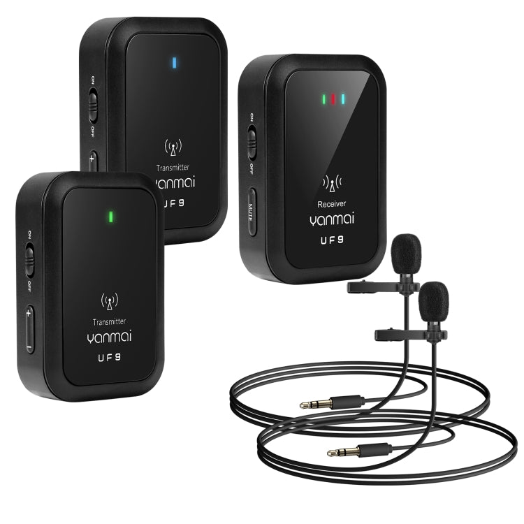 Yanmai UF9 Broadcast Wireless Lavalier Microphone Mini Clip-on Microphone