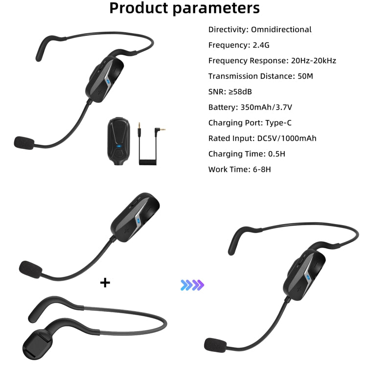 Microfono auricolare wireless Yanmai EM1 2.4G