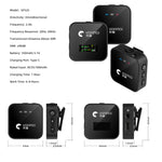 Microfono lavalier wireless Yanmai GF525 con display LED