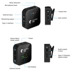 Microfono lavalier wireless Yanmai GF525 con display LED