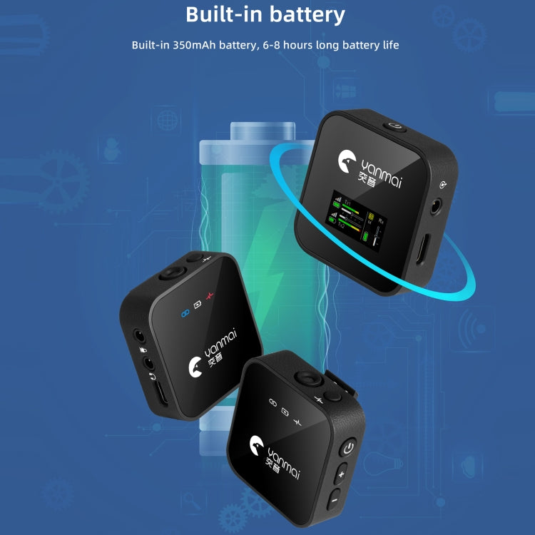Microfono lavalier wireless Yanmai GF525 con display LED