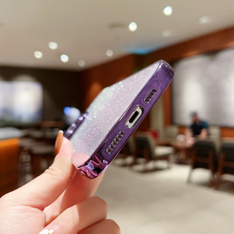 Custodia per telefono in TPU con glitter a colori sfumati ad alta trasparenza, For iPhone XR, For iPhone X / XS