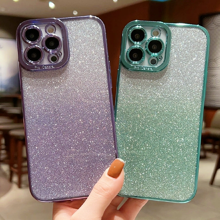 Custodia per telefono in TPU con glitter a colori sfumati ad alta trasparenza, For iPhone 14 Plus, For iPhone 14 Pro Max