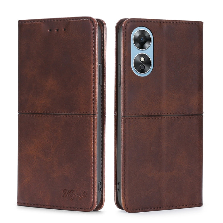 Custodia per telefono in pelle magnetica con trama di mucca, For OPPO A17, For Realme C33 4G, For vivo T1 Snapdragon 680/iQOO Z6 44W, For vivo V25 5G/V25e 5G