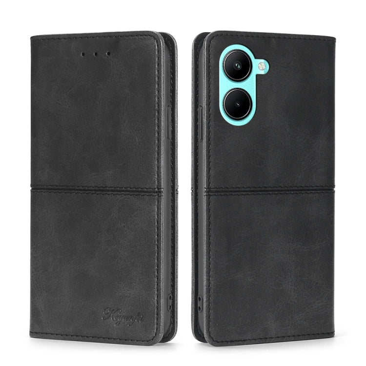 Custodia per telefono in pelle magnetica con trama di mucca, For OPPO A17, For Realme C33 4G, For vivo T1 Snapdragon 680/iQOO Z6 44W, For vivo V25 5G/V25e 5G