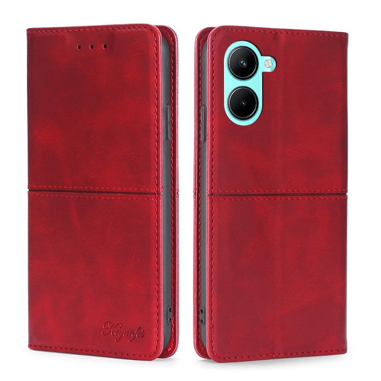Custodia per telefono in pelle magnetica con trama di mucca, For OPPO A17, For Realme C33 4G, For vivo T1 Snapdragon 680/iQOO Z6 44W, For vivo V25 5G/V25e 5G