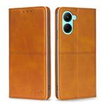Custodia per telefono in pelle magnetica con trama di mucca, For OPPO A17, For Realme C33 4G, For vivo T1 Snapdragon 680/iQOO Z6 44W, For vivo V25 5G/V25e 5G