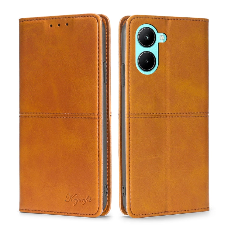 Custodia per telefono in pelle magnetica con trama di mucca, For OPPO A17, For Realme C33 4G, For vivo T1 Snapdragon 680/iQOO Z6 44W, For vivo V25 5G/V25e 5G