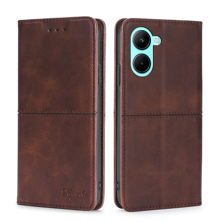 Custodia per telefono in pelle magnetica con trama di mucca, For OPPO A17, For Realme C33 4G, For vivo T1 Snapdragon 680/iQOO Z6 44W, For vivo V25 5G/V25e 5G