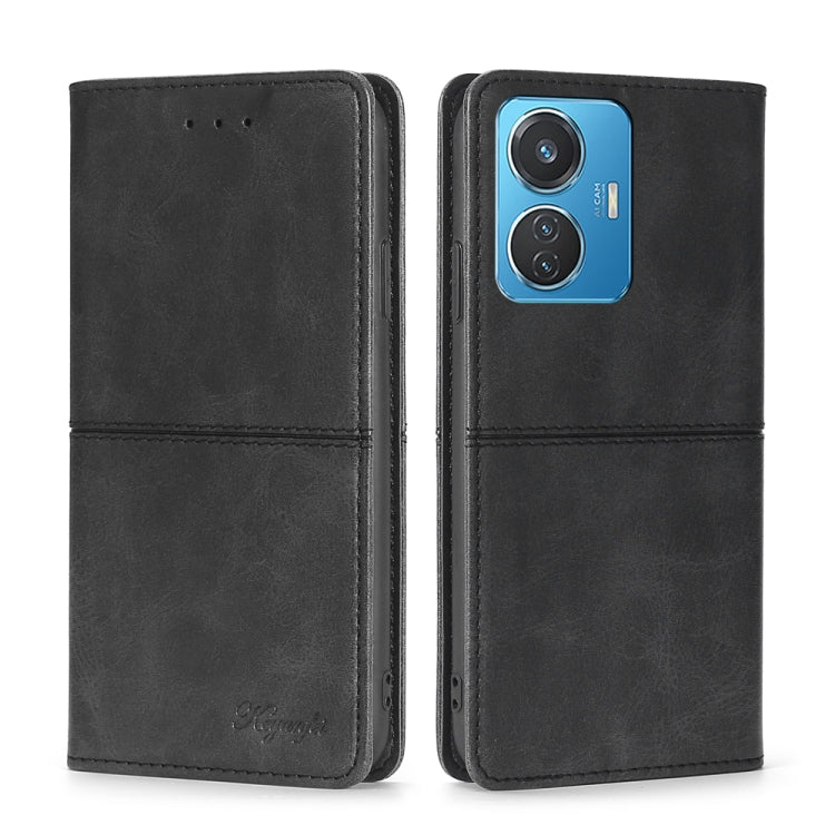 Custodia per telefono in pelle magnetica con trama di mucca, For OPPO A17, For Realme C33 4G, For vivo T1 Snapdragon 680/iQOO Z6 44W, For vivo V25 5G/V25e 5G
