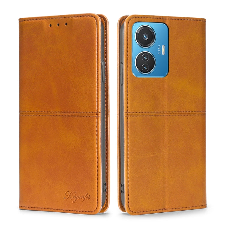 Custodia per telefono in pelle magnetica con trama di mucca, For OPPO A17, For Realme C33 4G, For vivo T1 Snapdragon 680/iQOO Z6 44W, For vivo V25 5G/V25e 5G
